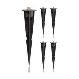 ledscom.de Pack of 5 Garden Ground Spikes for Garden Lights, Black, 17 cm, 45 mm Diameter