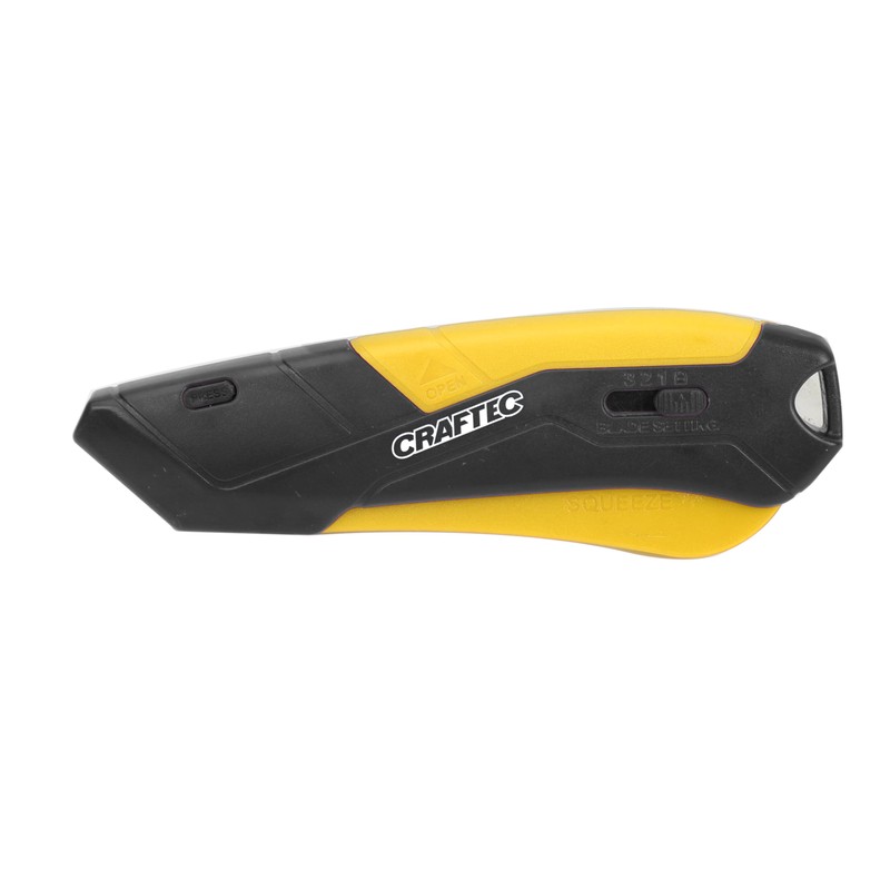 Craftec Retractable Utility Knife Box Cutter with Holster & Lanyard