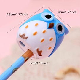 2PCS Manual Pencil Sharpener, Cute School Stationary Kids Dual Hole Pencil Sharpener Manual Desktop Sharpener for Kids Students School Home Office Supply(Random Color)
