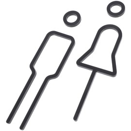 iplusmile 1juego Letreros De Baño Para Hombre y Mujer Señalización De Inodoro Autoadhesiva Para Negocios y Hogar Decoración Moderna De Pared Con Símbolos Claros Para Facilitar La