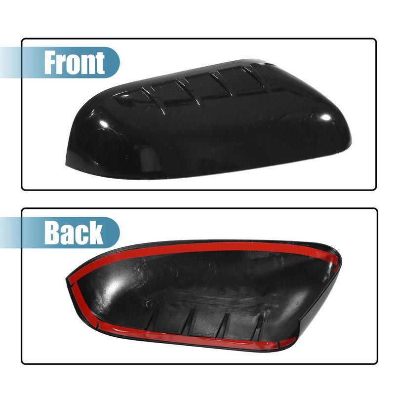 uxcell 1 Pair Left Right Gloss Black Top Half Mirror