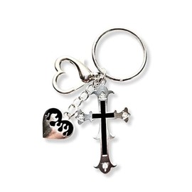 Meefisher Vintage Y2k Cross Butterfly Keychains for Women, Aesthetic Accessories Cute Retro Punk Keyring key Chain Gift (heart cross)