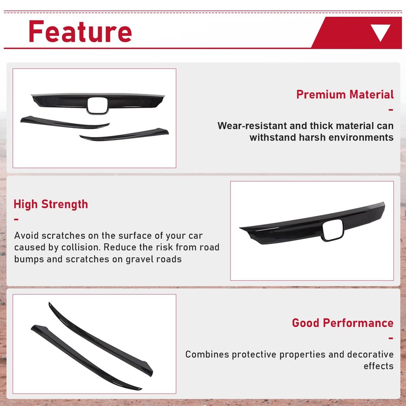 HECASA Front Grille Cover Compatible with 2018 2019 2020 Honda