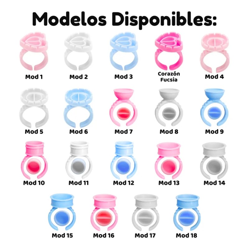 200 Anillo Para Pegamento Pestaas Soporte Ajustable Set F Surtidos