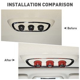 HTHE Center Console Air Conditioning Switch Button Knob Cover Compatible with Dodge Durango 2011-2024+(Aluminum,Red)