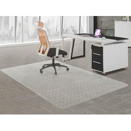 HOMEK Large Office Chair Mat for Hardwood Floor- 46" x 72" Clear Computer Desk Chair Mat for Hard Wood/Tile Floors, Easy Glide Plastic Mat for Under Office Chairs on Hardwood for Work & Home