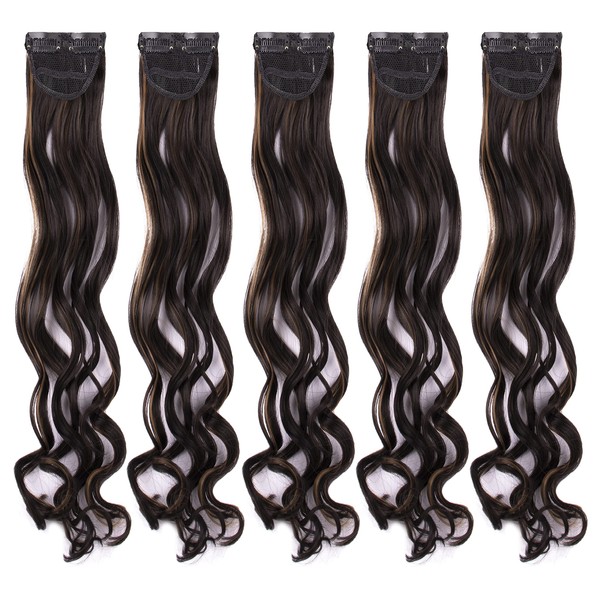 Stasia Street 20-Inch 5pcs Set Curly Clip-In Korean Synthetic Breatheable