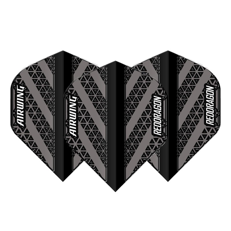 RED DRAGON Airwing Unique Moulded Black & Grey Standard Dart