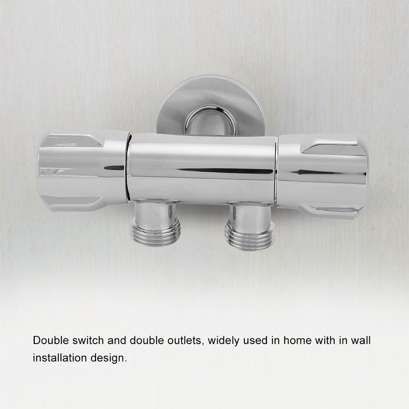 Copper Double Switch Outlet Angle Valve Toilet Bidet Shower Faucet