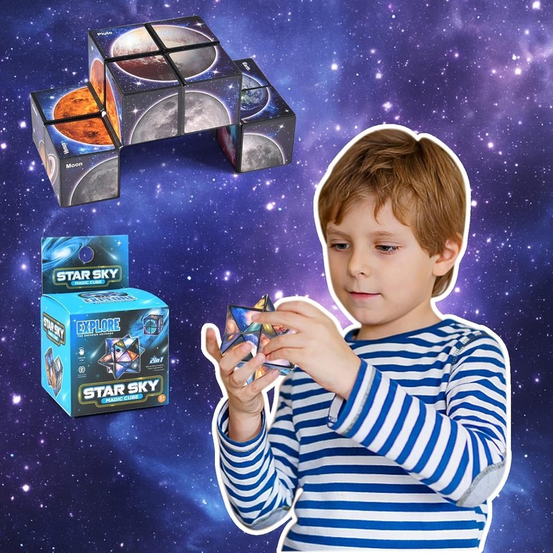 Forhome 2 in 1 Star Clear Sky Magic Cube Infinity