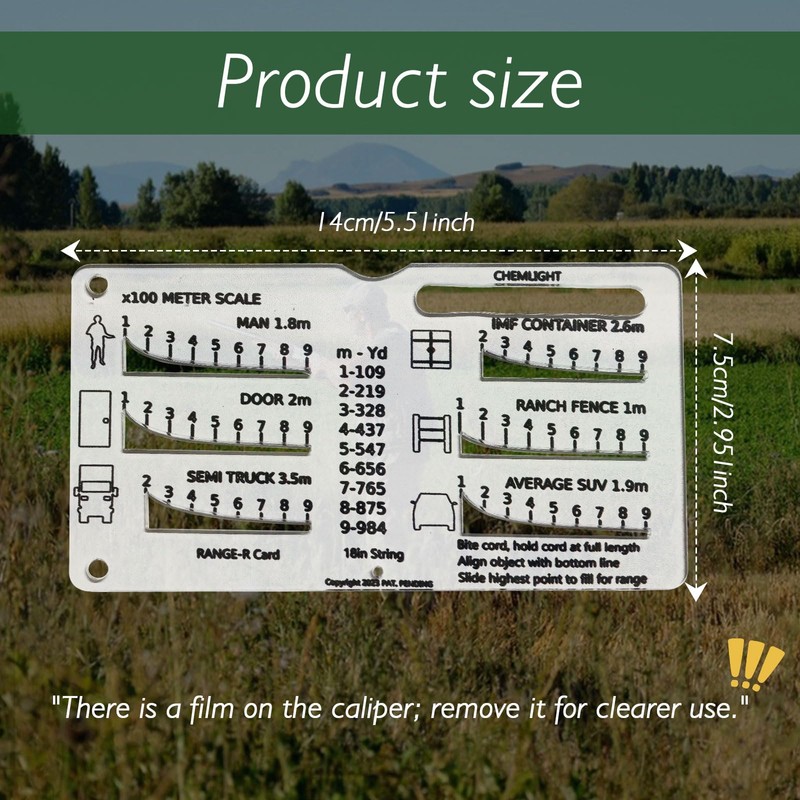 Range Finder Card, Versatile Rangefinder for Hunting, Hunt-R Card, 900m