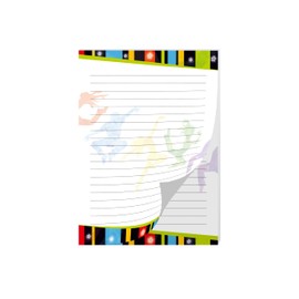 Writing Paper Set with 2 Writing Pads and 25 Envelopes for Children School Notepad Notepad (1 Pad "Disco" and 1 Pad "Dancer" A5 with 25 Sheets Each + 25 Envelopes)