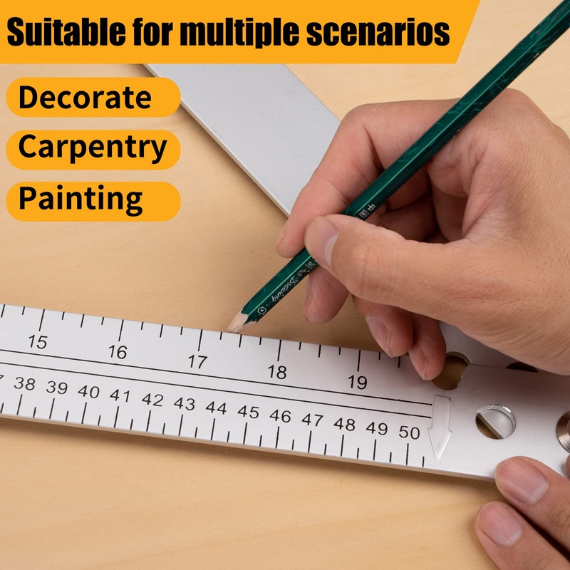 Combination Square for Carpenter Tools 48 Inch Folding Aluminum Triangle