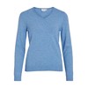 Vila Women's Viril V-Neck L/S Knit Top Noos, Blissful Blue