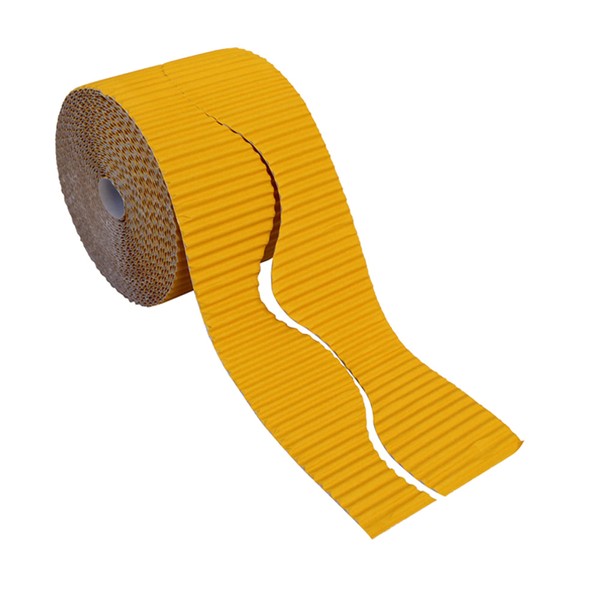 Bright Ideas Corrugated Border Roll for School Displays, Gold, 10cm
