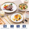 LOVECASA 16 Pieces Plates and Bowls Sets, Porcelain White and