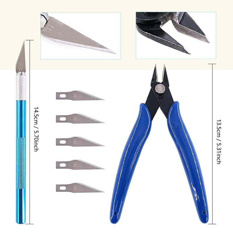 Swpeet 24Pcs Compatible for Gundam Modeler Basic Tools with Duty