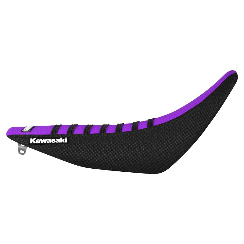 Enjoy Mfg 1994-1998 Kawasaki KX125/250 gripper seat cover BLACK/PURPLE/BLACK rib