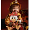 DolliBu Sitting Rooster Firefighter Stuffed Animal with Name Personalization -