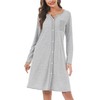 Marvmys Women's Cotton Nightdress with Full-Length Button Placket Striped Long