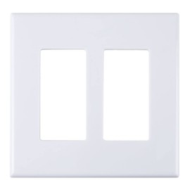 Double-Gang Wall Plate with Screwless Face, White
