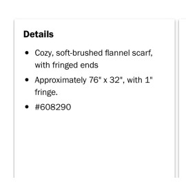 Old Navy Soft-Brushed Flannel Scarf For Women, NWT