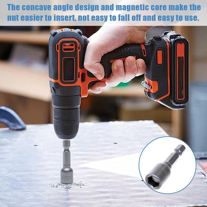 10pcs 1/4 Inch Hex Allen Key Drill Bit Set,8mm Magnetic