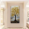 zoinart 3D Modern Oil Paintings, Gold Fortune Tree Painting, Abstract