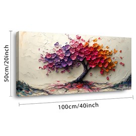 GAFSING Tree of Life Wall Art Cherry Blossom Tree Canvas Oil Painting Print Modern Artwork Picture Waterproof Canvas Prints for Living Room Bedroom Kitchen Home Office Decor (20x40 inch)