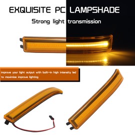 Tonsya For 2009 2010 2011 2012 2013 2014 Ford F150 & 2010-14 SVT Raptor Sequential LED Side Mirror Blinker Signal Lights Amber Lens