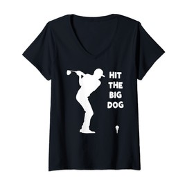 Womens Funny Golfer Birthday Golf Father Day Mother Golf Ball Club V-Neck T-Shirt