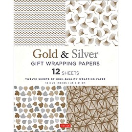 Gold & Silver Gift Wrapping Papers 12 Sheets: High-Quality 18 x 24 inch (45 x 61 cm) Wrapping Paper