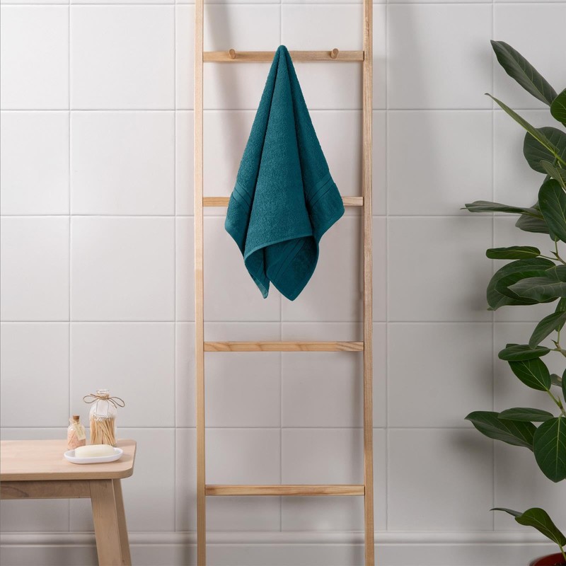 Brentfords Bathroom Towels Teal Green, Ultra Soft Feel Hand Towels