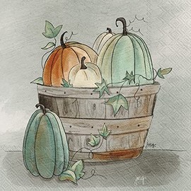 IHR Ideal Home Range Cocktail Napkins Disposable 3-Ply Paper Party Napkin Pack, 5" x 5", Blue Autumn Basket, 20-Count