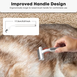 TRUSTV Undercoat Rake for Cats & Small/Medium Dogs - Deshedding Brush Dematting Comb for Pets Remove Loose Hair & Matted Fur, Deshedding Grooming Tool for Kitten, Puppy, and Horses(Grey)