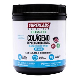 Superlabs Nutrition Skin Hair Colageno Hidrolizado Bovino Grass Fed 454g Sabor Natural