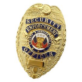 ZESION Security Badges, Pretend Play Role Play Brooch Prop for Dress Up, Cosplay - Gold