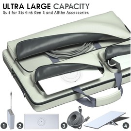 GEHENG Starlink Gen 3 Carry Bag, Customized for Starlink Dish and All Accessories, Waterproof and Shockproof, Commuter Outdoor Travel Camping RV All-in-One Bag