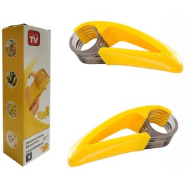 2 PCS Banana Slicer,ABS + 304 Stainless Steel Fruit Salad Peeler Cutter Kitchen Tools For banana, hotdog, strawberry,cucumber