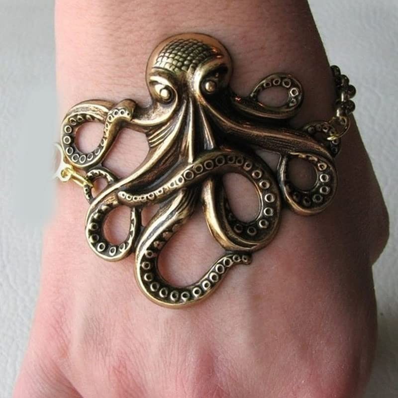Opexicos 2Pcs Octopus Bracelet in Sterling Silver - silver Chain