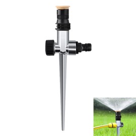 Aspersor de jardín Circular de 30° a 360° Con estaca de Metal Ajustable, Metall Rasensprinkler, Kreisregner Einstellbar, Einstellbarer Garten Sprinkler für Rasen, Automatisches Wassersprinkler