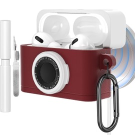 Durable Case for Airpods Pro 2nd/1st Generation with Cleaner Kit,Cute Design Camera Airpod Pro Cover (2023/2022/2019),Soft Silicone Protective Cover with Carabiner,Wired&Wireless Charging