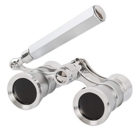 Aomekie Opera Glass Theatre Glass with Extendable Handle 3x Magnification for Theatre Concert Horse Racing and Opera Binoculars Binoculars Field Picker (Silver)