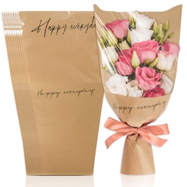 Hying 20 Pieces Flower Wrapping Bags for Bouquets, Floral Packing Sleeves Kraft Paper Bouquet Bags Wrapping Sleeves for Teacher Graduation Wedding Mother's Day Gift