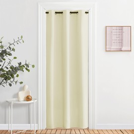 NICETOWN Door Curtain for Doorway Privacy, Curtains 80 Inch Length, Room Divider Curtain Cover, Blackout Temporary Insulated Closet Curtain for Bedroom Closet (1 Panel, 6.7ft Tall x 2.8ft Wide, Beige)