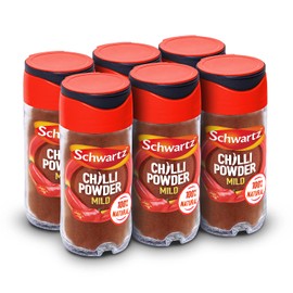 Schwartz Chilli Powder 38 G | Jar | Pack of 6 | Mild Taste | Bursting with Flavour | Expertly Blended | With Chilli Pepper, Cumin, Oregano and Garlic | Perfect for Sauces, Dips and Salad Dressings