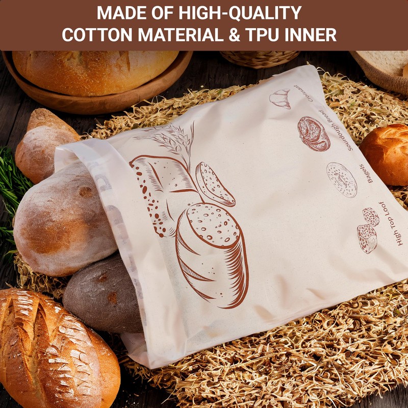 EIOFG Packaging 2-PACK Bread Bags for Homemade Bread 17x12.6", XL