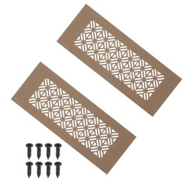 PATIKIL 8 x 3 Inch Door Air Vent Cover, 2 Pcs Heavy Duty Aluminum Grille Ventilation Cover Louvered with Mounting Screws for Cabinet Wardrobe Door, Brown