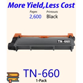 1-Pack ColorPrint Compatible TN-660 Toner Cartridge Replacement for Brother TN660 TN 660 TN630 TN-630 Used for Brother HL-L2300D HL-L2365DW HL-L2340DW HL-L2320D HL-L2360DW DCP L2500D L2540DN Printer