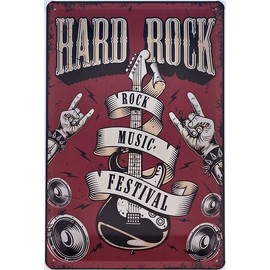 DekoNo7 Tin Sign 30 x 20 cm Hard Rock Music & Festival Vintage Sign